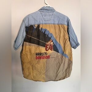 Harley-Davidson Denim and Tan Graphic Shirt
